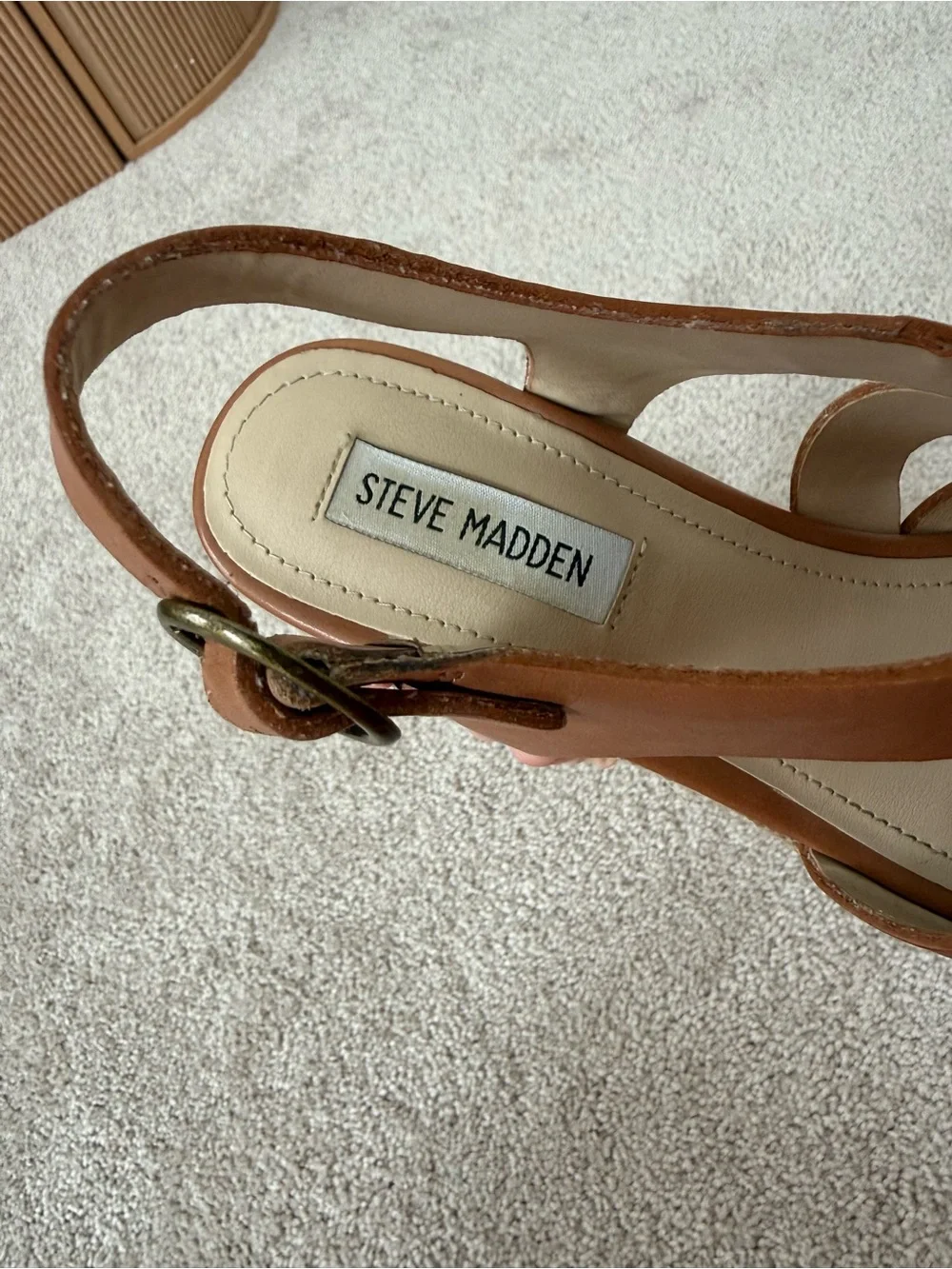 Steve Madden Women’s Tan Espadrille Wedge Sandals 7.5